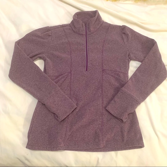 Athleta Tops - Athleta Purple Heather Half Zip Fleece | Size S